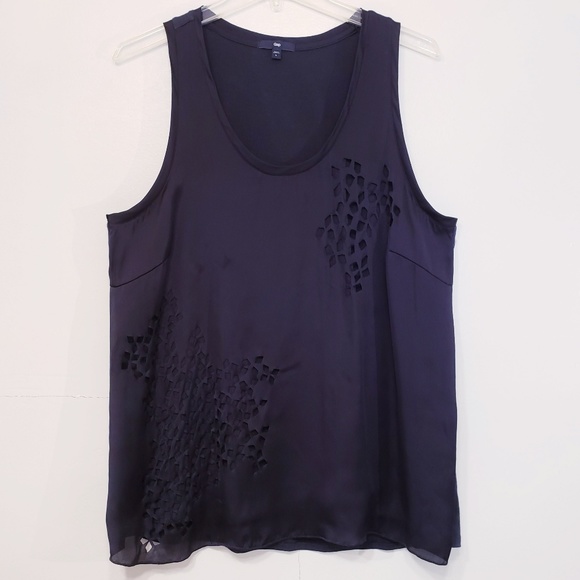 GAP Tops - Gap Navy Blue Cutout Sleeveles lined Top. Large